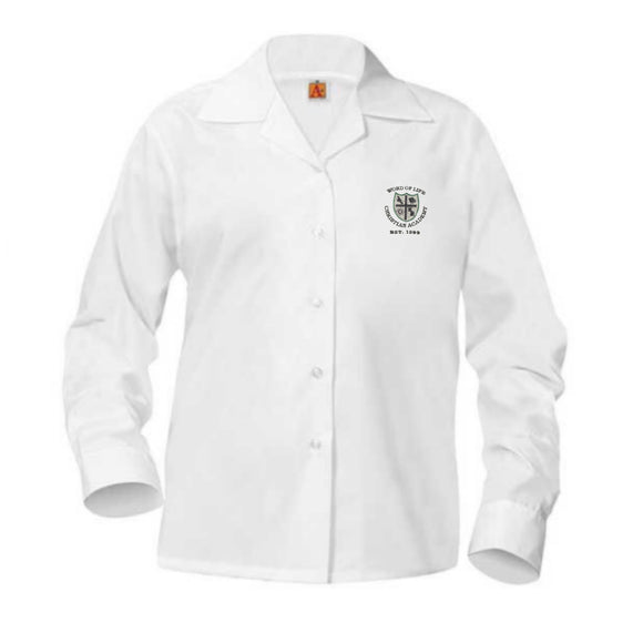 * L/S Pointed Collar Blouse w/ WOL HS Logo
