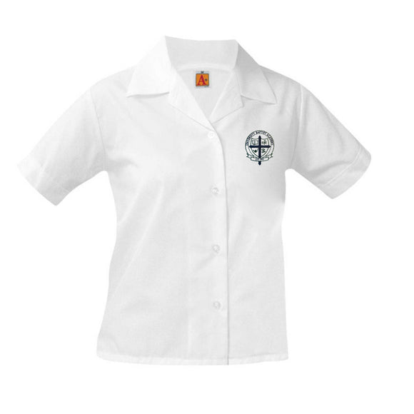 S/S Pointed Collar Blouse w/ UBA Logo (Grades 6-12 ONLY)