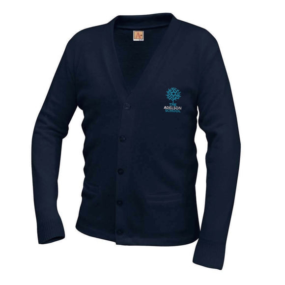 *V-Neck Cardigan w/ Adelson Logo*