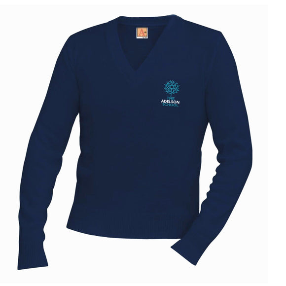 *V-Neck Sweater w/ Adelson Logo*