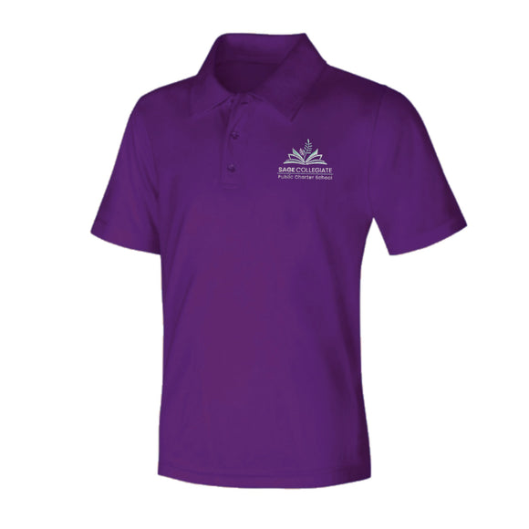 S/S Performance Polo w/ Sage Collegiate Logo
