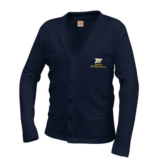 V-Neck Cardigan w/ TIS Logo