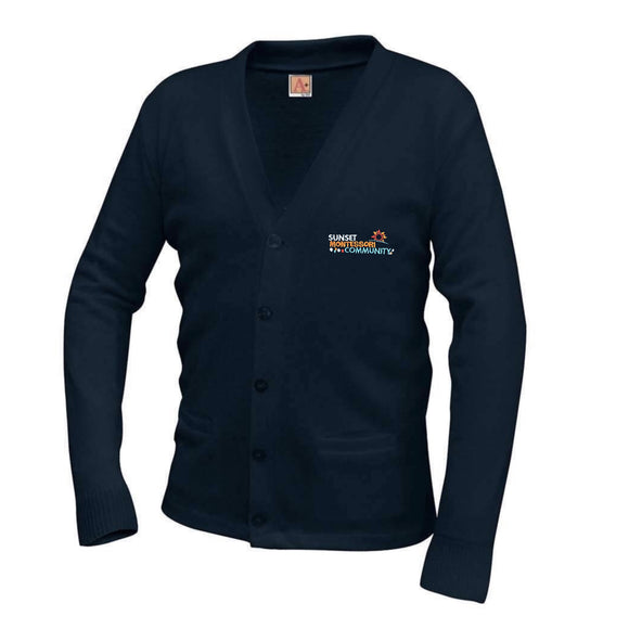 V-Neck Cardigan w/ SMC Logo