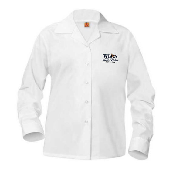*L/S Pointed Collar Blouse w/ WOL Logo (Grades 6-8 ONLY)