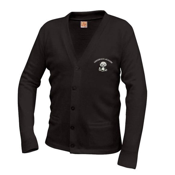 V-Neck Cardigan w/ Crossroads Logo