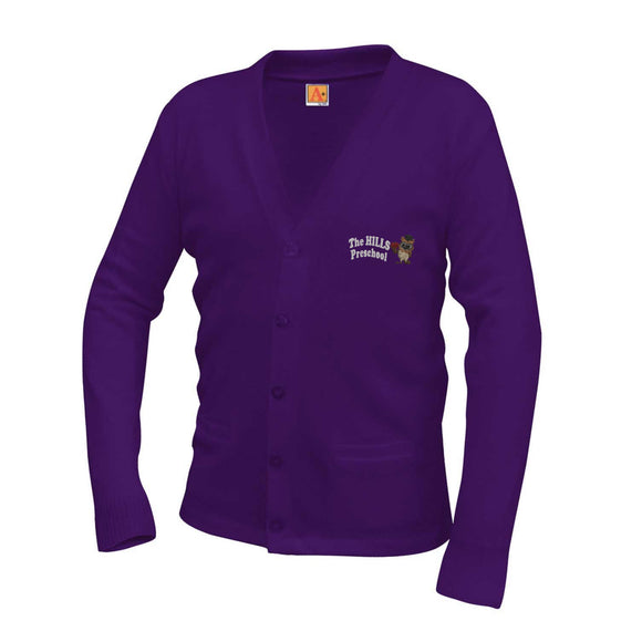 V-Neck Cardigan w/ Hills Logo