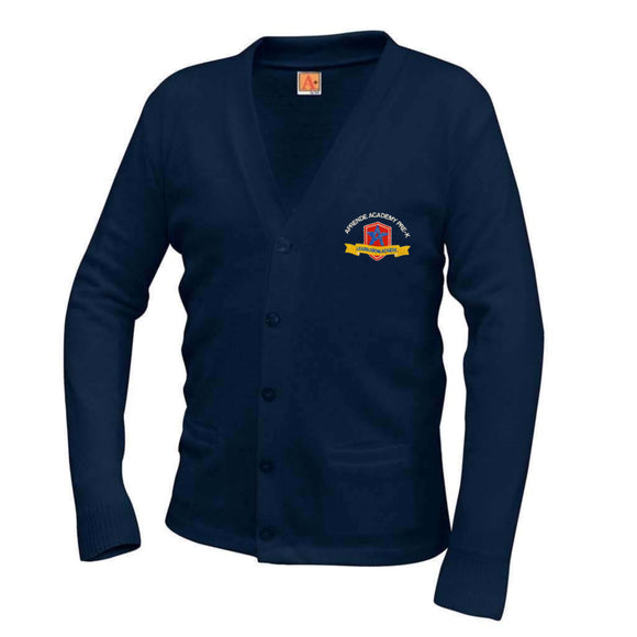 V-Neck Cardigan w/ Aprende Logo