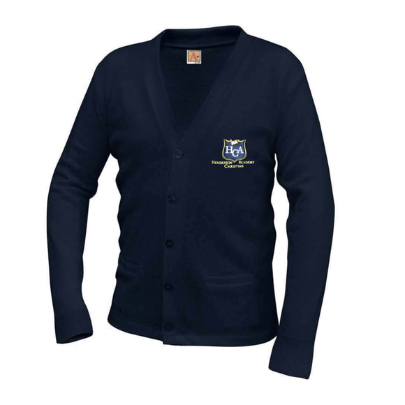 V-Neck Cardigan w/ HCA Logo