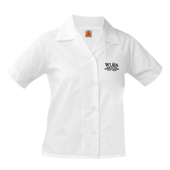 *S/S Pointed Collar Blouse w/ WOL Logo (Grades 6-8 ONLY)