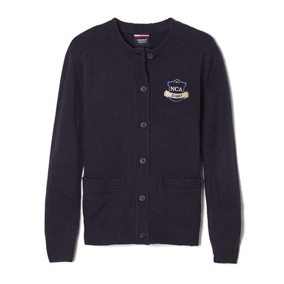 Girls Crewneck Cardigan w/ NCA Logo