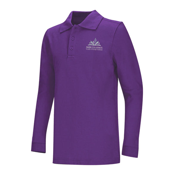 L/S Polo w/ Sage Collegiate Logo