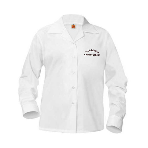 *L/S Pointed Collar w/ ST. CHRIS Logo (Grades 4-8 ONLY)