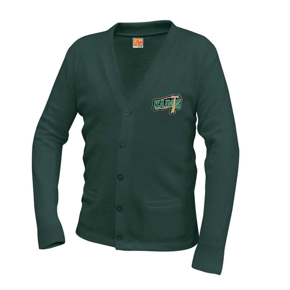 *V-Neck Cardigan w/ SAP Logo (Grades Pre K-8)*