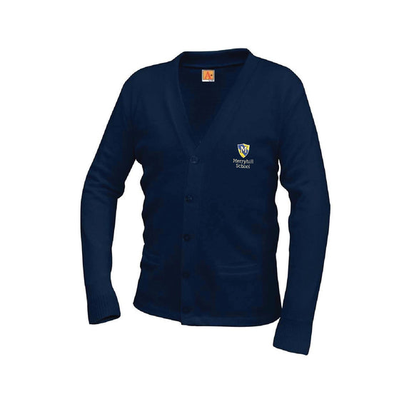 V-Neck Cardigan w/ Merryhill Logo