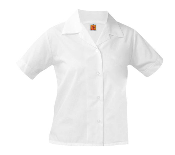 *S/S Pointed Collar Blouse NO Logo (Grades 6-8)